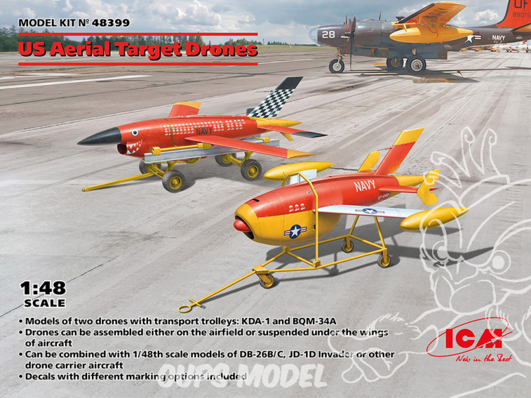 Icm maquette avion 48399 Drones cibles aériens américains 1/48