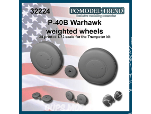 FC MODEL TREND accessoire résine 32224 Roues lestées P-40B Warhawk Trumpeter 1/32