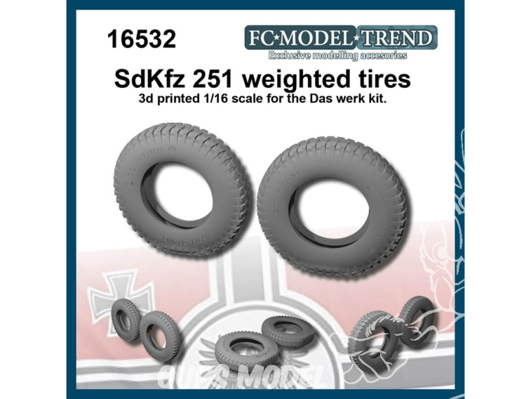 FC MODEL TREND accessoire résine 16532 Roues Sd.Kfz 251 Das Werk 1/16