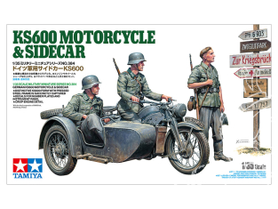 TAMIYA maquette militaire 35384 Moto Allemande KS600 avec side car et accessoires 1/35