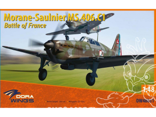Dora Wings maquette avion DW72038 Morane-Saulnier MS.406C.1 Bataille de France 1/72