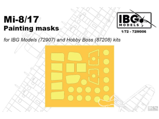IBG maquette Hélicoptére 72M006 Masques de peinture Mi-8/17 kits IBG et Hobby Boss 1/72