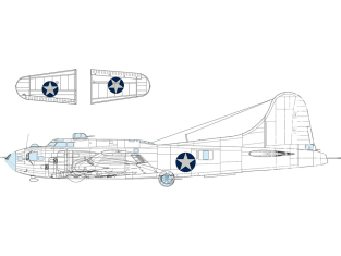 Eduard Express Mask EX1053 B-17F Insigne national US rounded Eduard 1/48