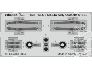 Eduard photodécoupe hélicoptére 33372 Harnais métal AH-64A Early Trumpeter 1/35