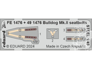 EDUARD photodecoupe avion 491476 Amélioration Bulldog Mk.II Airfix 1/48
