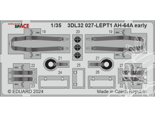 Eduard Space décalques 3D 3DL32027 AH-64A Early Trumpeter 1/35