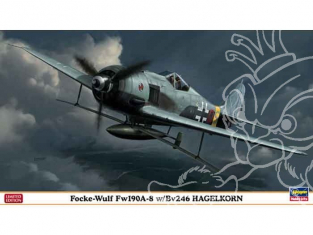 HASEGAWA maquette avion 09933 Focke-Wulf Fw190A-8 w/Bv246 HAGELKORN 1/48