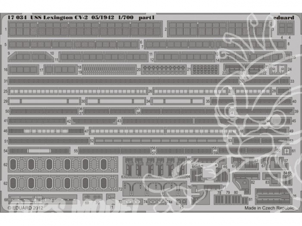 Eduard photodecoupe bateau 17034 USS Lexington CV-205 1942 1/700