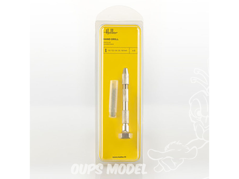 Heller outillage 99019 Perceuse à main avec cinq forets 1, 1,2, 1,4, 1,5, 1,8 mm