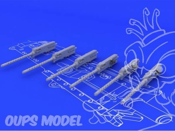 Eduard kit d&39amelioration avion brassin 648075 Browning M-2 Guns 6 Pieces 1/48