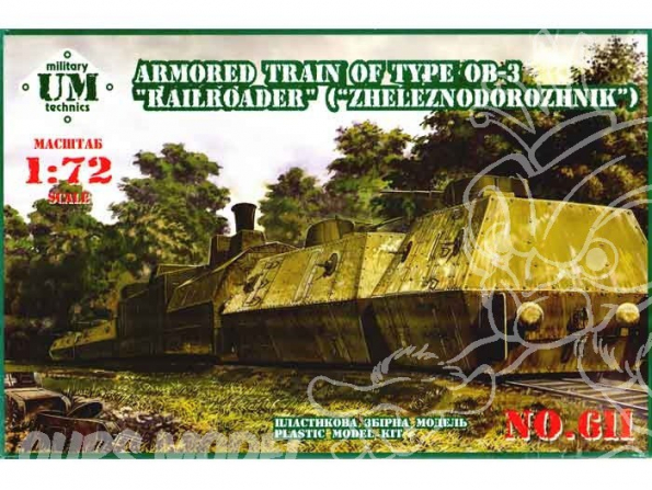 UM maquettes militaire 611 TRAIN BLINDE type OB-3 1/72E 1/72