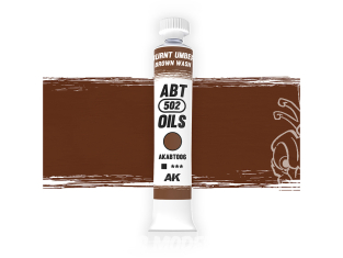 AK peinture a l'huile AKABT006 Terre d'ombre brûlée brun délavé 20ml