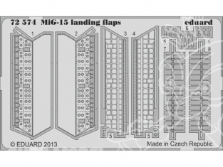 Eduard photodecoupe avion 72574 Volets d atterrissage Mig-15 1/72