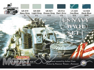 LIFECOLOR peinture CS24 BATEAUX US WWII SET 1