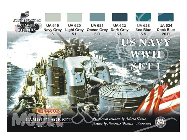 LIFECOLOR peinture CS24 BATEAUX US WWII SET 1