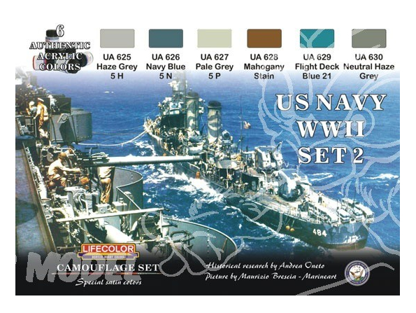 LIFECOLOR peinture CS25 BATEAUX US WWII SET 2