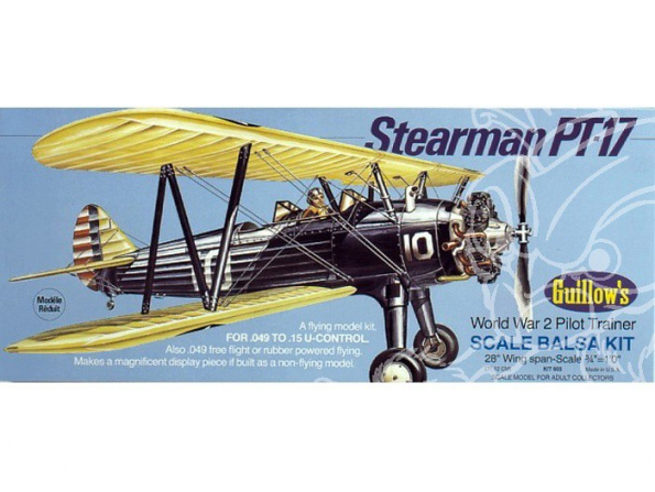 Maquette Guillow&39s avion bois 803 STEARMAN PT-17 1/16