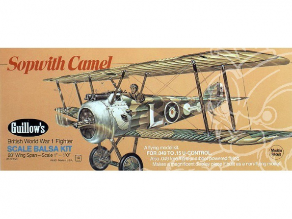 Maquette Guillow&39s avion bois 801 SOPWITCH CAMEL 1/12