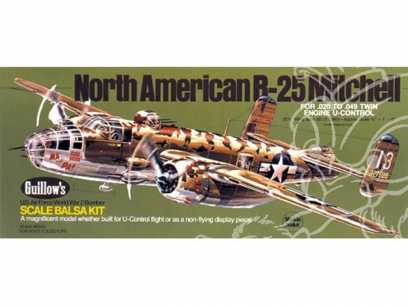 Maquette Guillow&39s avion bois 805 B-25 MITCHELL 1/32