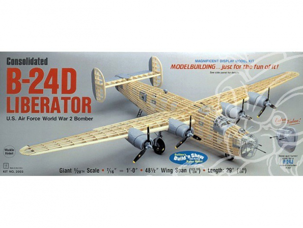 Maquette Guillow&39s avion bois 2003 Consolidated B-24D Liberator 1/28