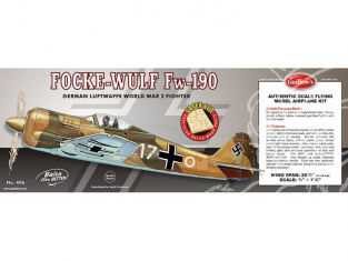 Maquette Guillow&39s avion bois 406 FOCKE WULF FW-190 1/16