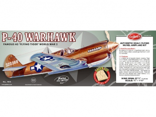 Maquette Guillow&39s avion bois 405 CURTISS P-40 WARHAWK 1/16
