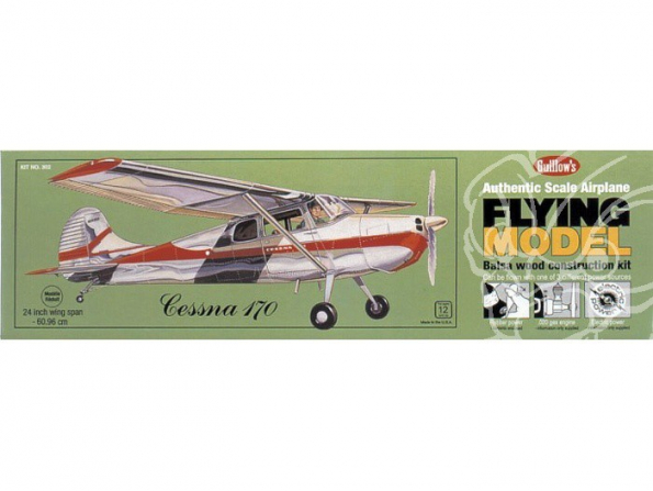 Maquette Guillow&39s avion bois 302 CESSNA 170 1/18