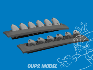 Eduard kit d'amelioration avion brassin Print 6481060 Echappement arrondi P-40 Eduard 1/48