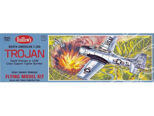 Maquette Guillow&39s avion bois 901 North American T-28 Trojan 1/30