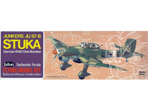 Maquette Guillow&39s avion bois 508 Junkers Ju 87-B Stuka 1/38