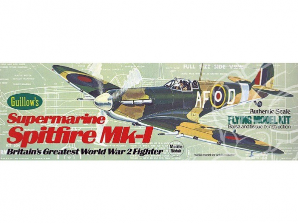 Maquette Guillow&39s avion bois 504 Supermarine Spitfire 1/32