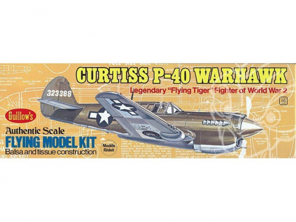 Maquette Guillow&39s avion bois 501 Curtiss P-40 Warhawk 1/32