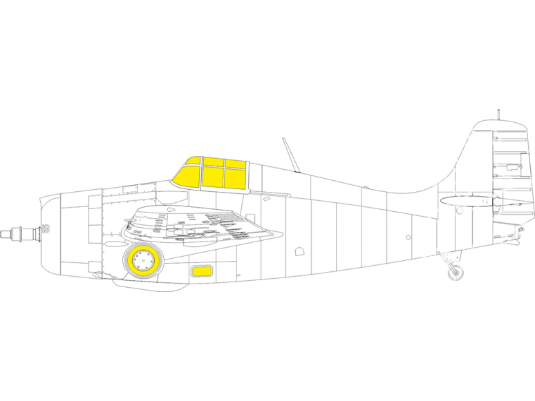 Eduard Express Mask EX1094 F4F-4 Wildcat Academy 1/48