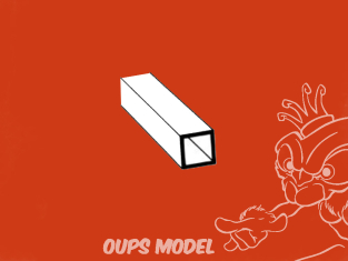PLASTRUCT 90624 Tube carré 7,9x0,6mm 375mm 5 piéces