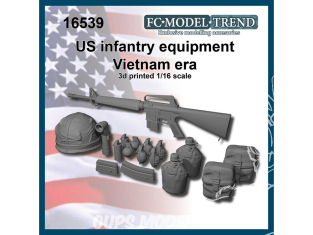 FC MODEL TREND accessoire résine 16539 Equipement infanterie US Vietnam 1/16