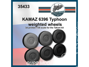 FC MODEL TREND accessoire résine 35433 Roues lestées KAMAZ 6396 Typhoon Takom 1/35