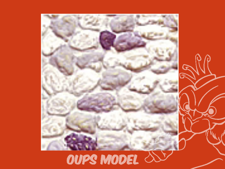 PLASTRUCT 91559 FEUILLE À MOTIF PIERRE ET ROCHE 705x300x175mm 2piéces Beige clair 1/35