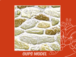 PLASTRUCT 91564 FEUILLE À MOTIF DE PIERRE DE CHAMP 0,5x300x175mm 2piéces Beige clair 1/24 G