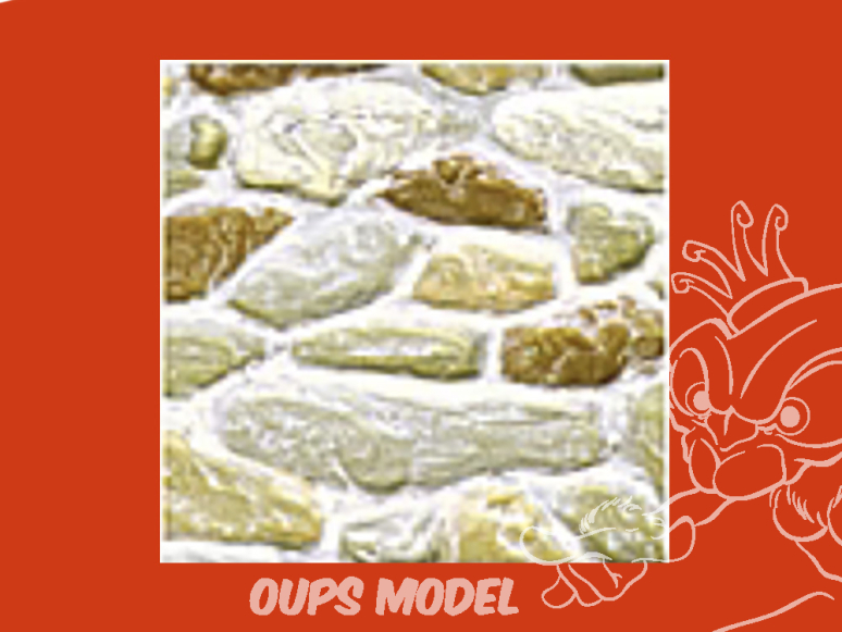 PLASTRUCT 91564 FEUILLE À MOTIF DE PIERRE DE CHAMP 0,5x300x175mm 2piéces Beige clair 1/24 G