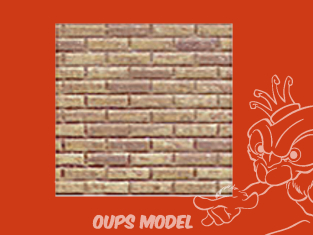 PLASTRUCT 91604 FEUILLE À MOTIF DE BRIQUE 0,5x300x175mm 2piéces 1/24 G brique clair