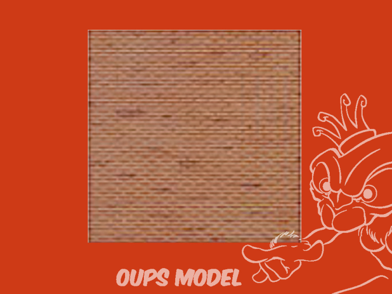 PLASTRUCT 91609 FEUILLE À MOTIF DE BRIQUE 0,5x300x175mm 2piéces 1/25 TT brique clair