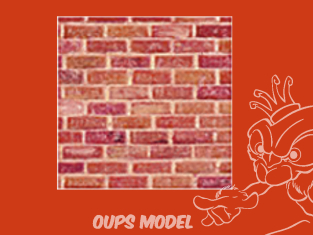 PLASTRUCT 91612 FEUILLE À MOTIF DE BRIQUE 0,5x300x175mm 2piéces 1/24 G brique clair