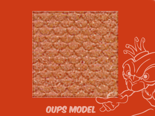 PLASTRUCT 91651 FEUILLE À MOTIFS DE TUILES À BORDS FESTONNES 0,5x300x175mm 2piéces 1/48 O brique clair