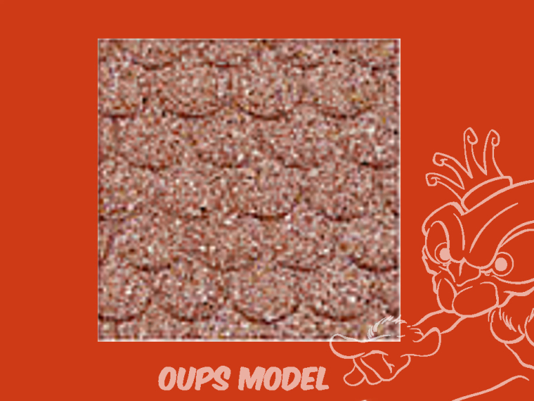 PLASTRUCT 91654 FEUILLE À MOTIFS DE TUILES À BORDS FESTONNES 0,5x300x175mm 2piéces 1/24 G brique clair
