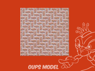 PLASTRUCT 91671 PIERRES DE PATIO ET Pavage autobloquant à motifs 0,5x300x175mm 2piéces 1/48 O brique clair