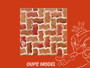 PLASTRUCT 91672 PIERRES DE PATIO ET Pavage autobloquant à motifs 0,5x300x175mm 2piéces 1/24 G brique clair