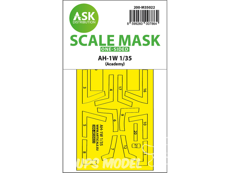 ASK Art Scale Kit Mask M35022 AH-1W Academy Recto 1/32