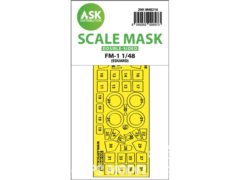 ASK Art Scale Kit Mask M48216 FM-1 Eduard Recto Verso 1/48