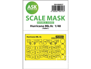 ASK Art Scale Kit Mask M48227 Hurricane Mk.IIc Italeri Recto Verso 1/48
