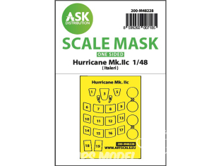 ASK Art Scale Kit Mask M48228 Hurricane Mk.IIc Italeri Recto 1/48